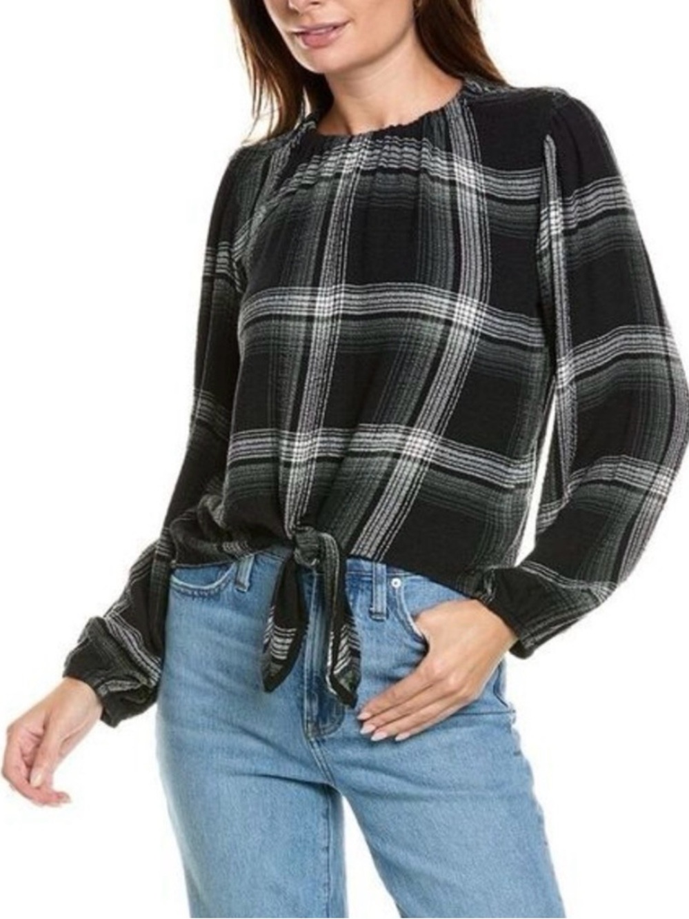 Bella Dahl Tie Up Ivy Top in Black size S